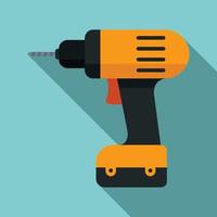 Electric drill icon, flat style vector