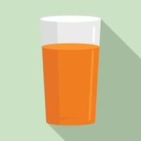 Fresh carrot juice icon, flat style vector