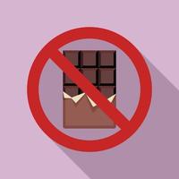 No chocolate bar icon, flat style vector