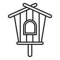 Modern bird house icon, outline style vector