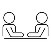 Work table collaboration icon, outline style vector