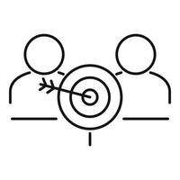 Target collaboration icon, outline style vector