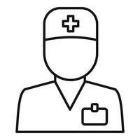 Hospital doctor icon, outline style vector