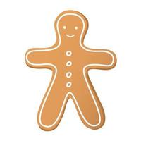 Gingerbread man illustration. Christmas symbol. Traditional winter holiday cookie. vector