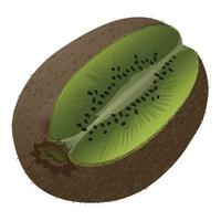 Natural fresh kiwi icon, cartoon style vector