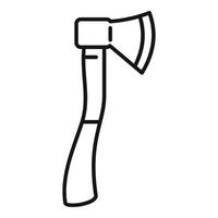 Camping axe icon, outline style vector