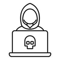 Hacker money laundering icon, outline style vector