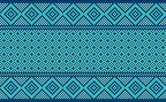 Pixel ethnic pattern, Vector embroidery pixcel background, Geometric seamless ethnic style, Blue green pattern Morocco illustration, Design for textile, fabric, clothing, kaftan, pillows