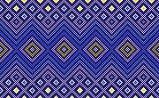 Pixel ethnic pattern, Vector embroidery geometric background, Geometric element template style