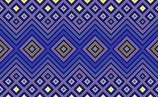 Pixel ethnic pattern, Vector embroidery geometric background, Geometric element template style