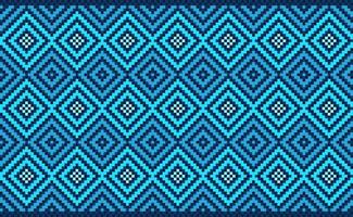 Embroidery ethnic pattern, Vector Geometric pixcel background, Cross stitch seamless ethnic style, Blue pattern Morocco illustration, Design for textile, fabric, clothing, kaftan, pillows