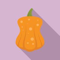 Fear pumpkin icon, flat style vector