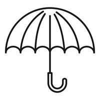 Sun protection umbrella icon, outline style vector