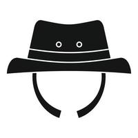 icono de sombrero de hombre de senderismo, estilo simple vector