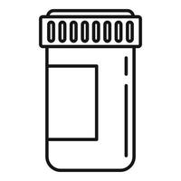 Pill jar icon, outline style vector