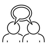 Team work chat icon, outline style vector