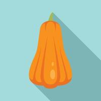 Ripe pumpkin icon, flat style vector