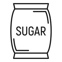 Sugar textile sack icon, outline style vector