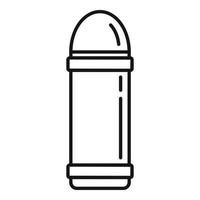 Camping thermos icon, outline style vector