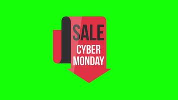 Cyber Monday sale sign banner for promo video. Sale badge. Special offer discount tags with Alpha Channel transparent background. video