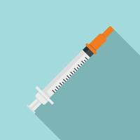 Insulin syringe icon, flat style vector