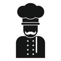 cocinero, chef, icono, simple, estilo vector