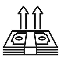Refund deposit money icon, outline style vector