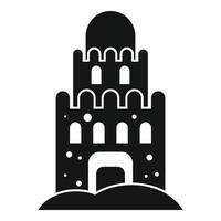 icono de castillo de arena de playa, estilo simple vector