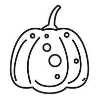 Magic pumpkin icon, outline style vector