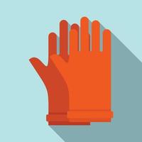 Rubber electric gloves icon, flat style vector