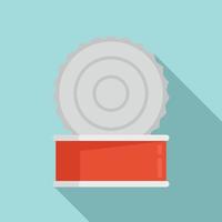 Open tin can icon, flat style vector