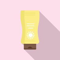 Sunscreen bottle icon, flat style vector