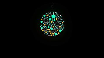 frohe weihnachten ball hängende animation, neujahr spielzeugball drehen dekoration ornament mit alphakanal video