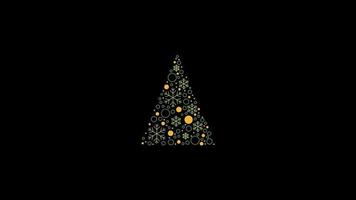 Christmas Tree Animation with copy space for text with alpha channel. video