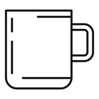 Camping steel cup icon, outline style vector