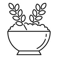 Oatmeal porridge icon, outline style vector