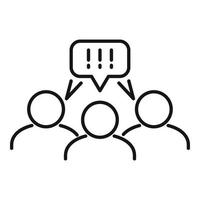 Collaboration chat icon, outline style vector