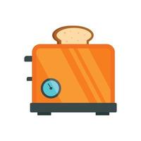 icono de tostadora de temporizador, estilo plano vector