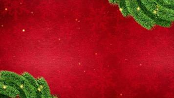 red merry Christmas background animation, tree leaf decoration Ornament with alpha channel video