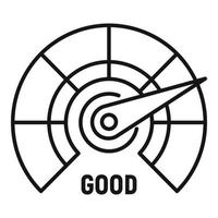 Good dial level icon, outline style vector