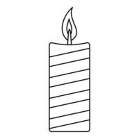 Christmas candle icon, outline style vector