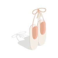 Ballet pointe shoes icon, isometric 3d style vector