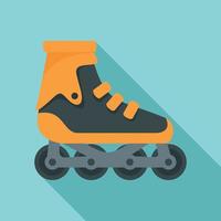 Modern inline skates icon, flat style vector