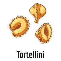 Tortellini icon, cartoon style vector