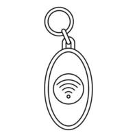 Nfc trinket icon, outline style vector