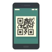 Smartphone new qr code icon, flat style vector