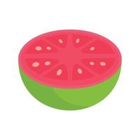 Piece of guava icon, flat style vector