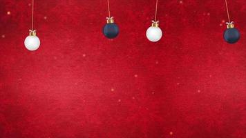 red merry Christmas background ball hanging animation, ball rotate decoration Ornament with alpha channel video