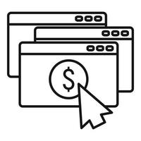 icono de página de dinero web, estilo de contorno vector