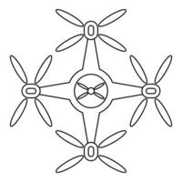 Quadrocopter icon, outline style vector